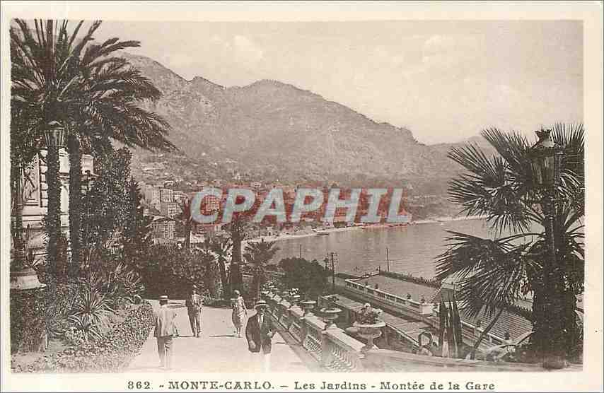 Monte-Carlo — Les Jardins — Montée de la Gare — J. Gilletta et Cie, Nice, n° 862