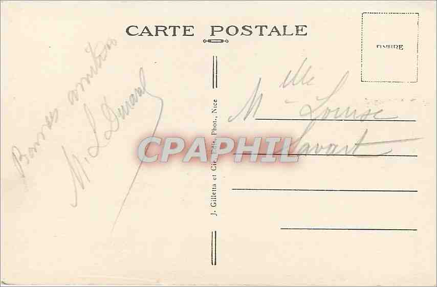 Monte-Carlo — Les Jardins — Montée de la Gare — J. Gilletta et Cie, Nice, n° 862 — Rückseite
