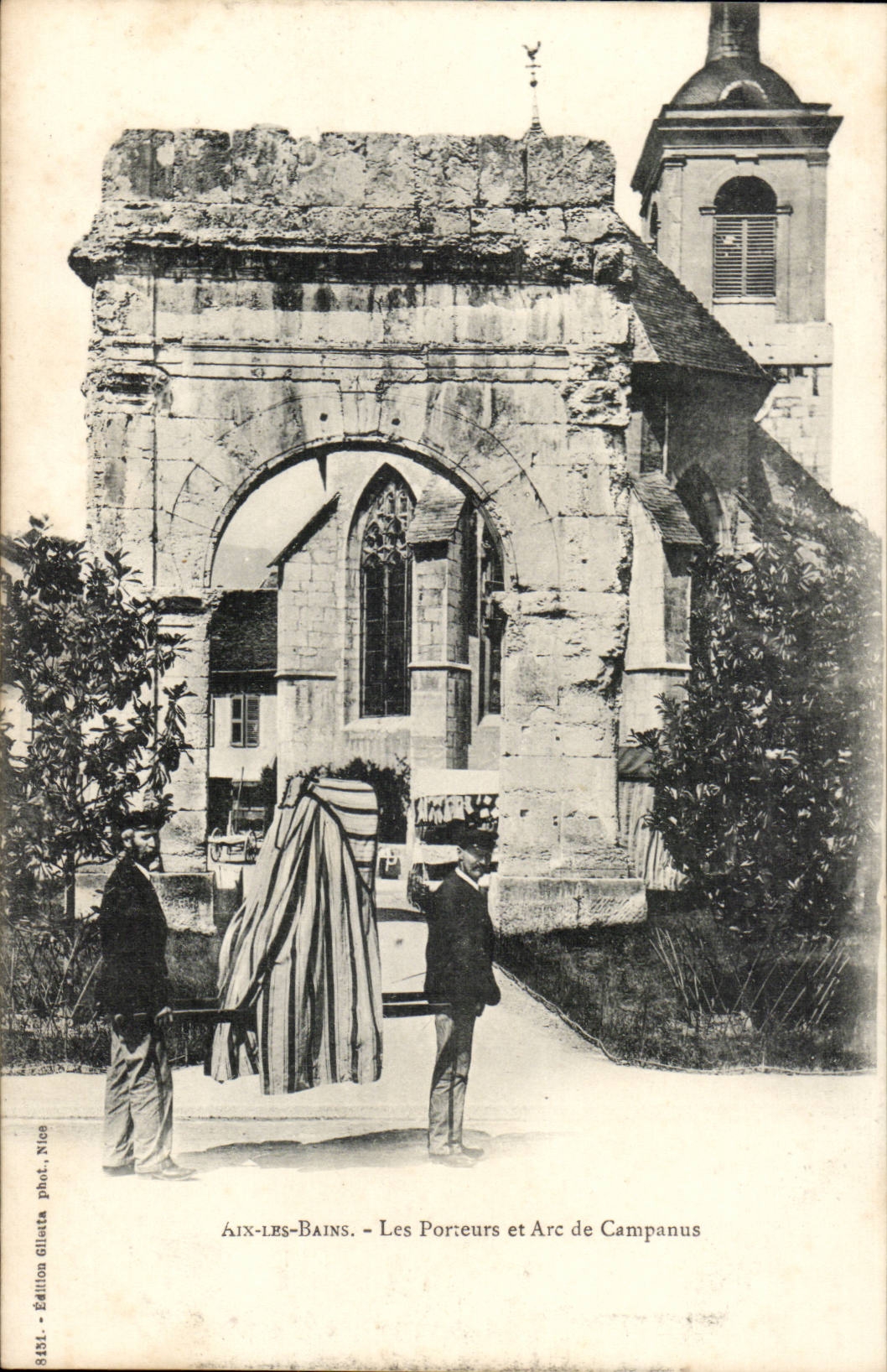 Aix-les-Bains — Los Portadores y Arc de Campanus — Edición Glueta, foto Nios, n.º 8434