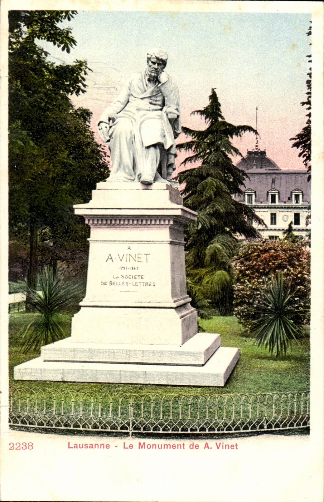 Suisse Lausanne CPA le monument de A Vinet