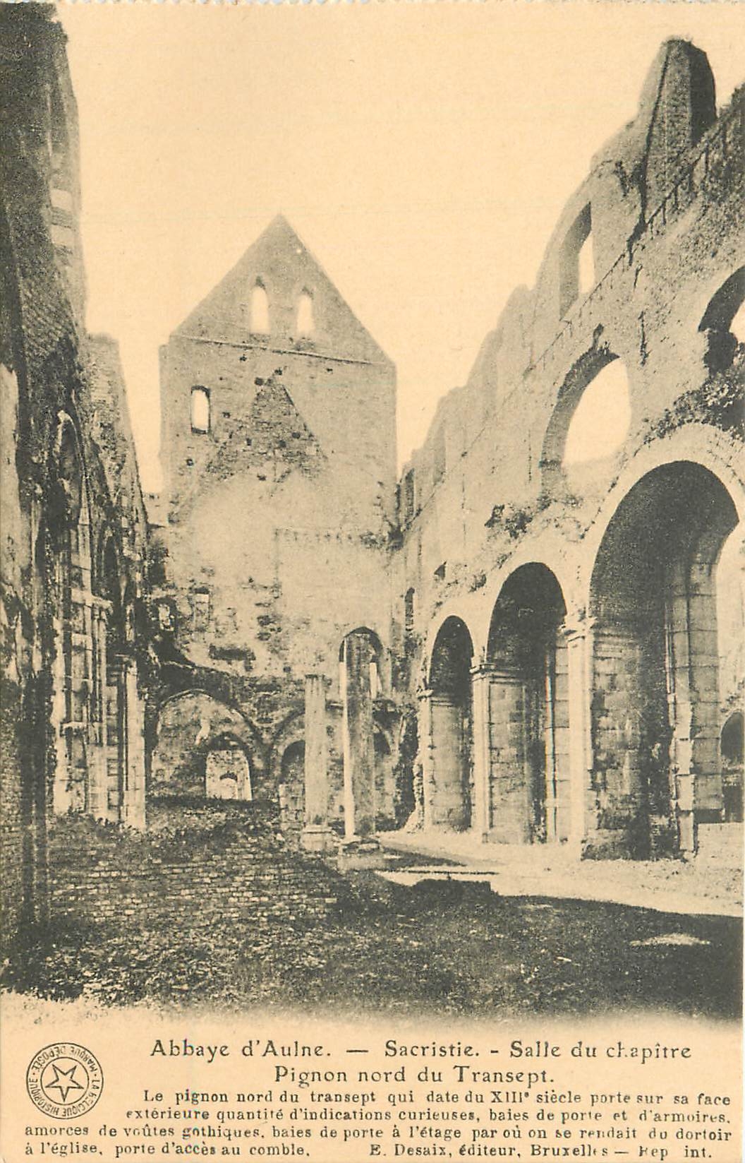 CPA Abbaye d'Aulne Sacristie Salle du chapitre pignon nord du Transept 