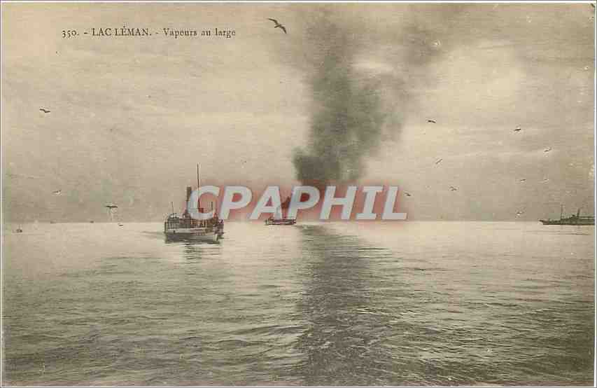 CPA Lac Leman Vapeurs au large Bateaux — Back