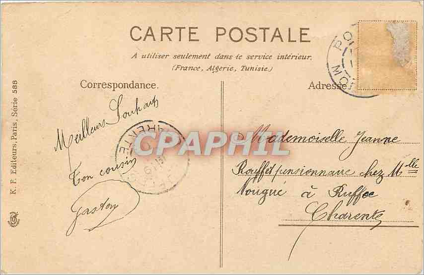 CPA Angelus Millet — Verso