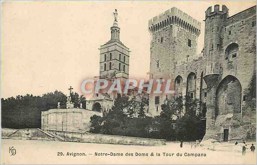CPA Avignon Notre Dame des Doms et la tour du Campana 