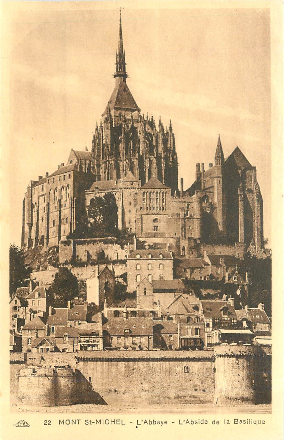 CPA Mont St Michel l'Abbaye l'Abside de la Basilique 