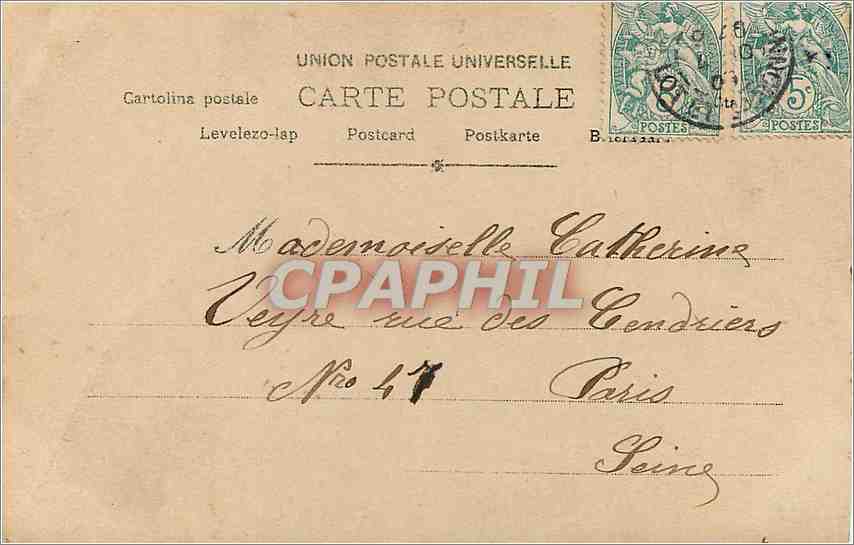CPA Minet et toutou Enfant Chien — Rückseite