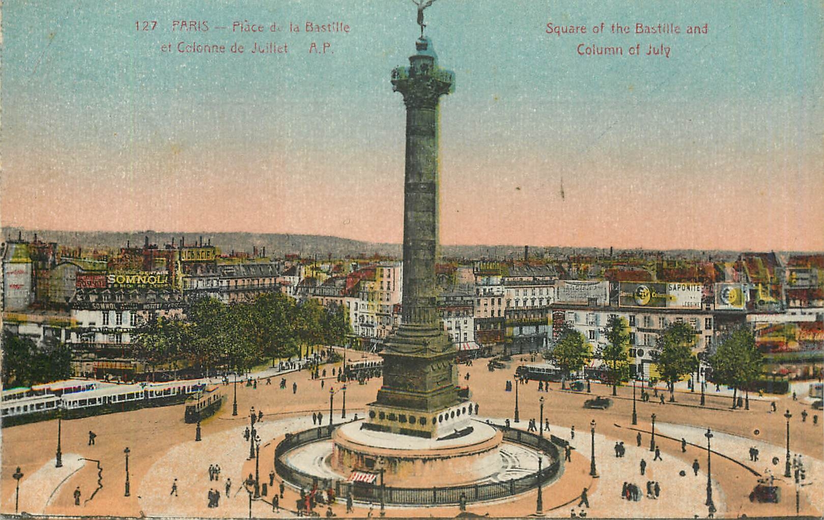 CPA Paris Place de la Bastille et Colonne de Juillet 
