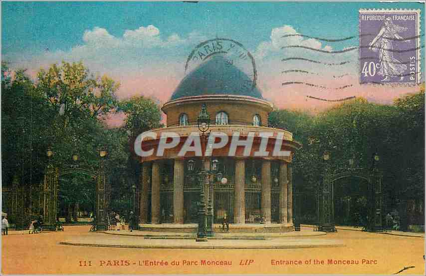 CPA Paris l'Entree du Parc Monceau 