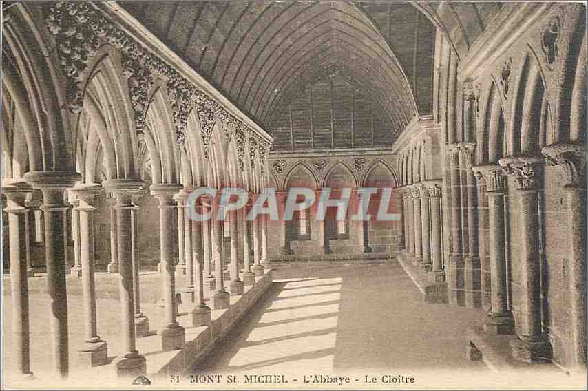 CPA Mont St Michel l'Abbaye le Cloitre 