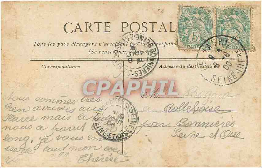 CPA Le Havre le Boulevard Maritime et le Cap de la Heve  — Rückseite
