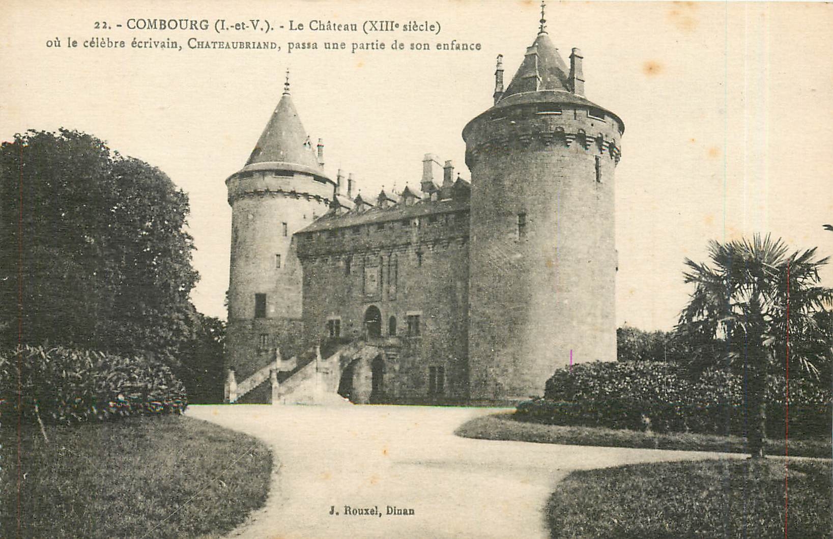 Combourg (I.-et-V.) — Le Château (XIIIe siècle) où le célèbre écrivain Chateaubriand passa une partie de son enfance — J. Rouxel, Dinan