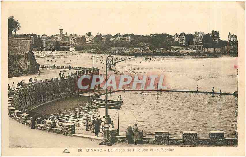 Dinard - La Plage de l'Ecluse et la Piscine — CPA n°80, éditeur CPA