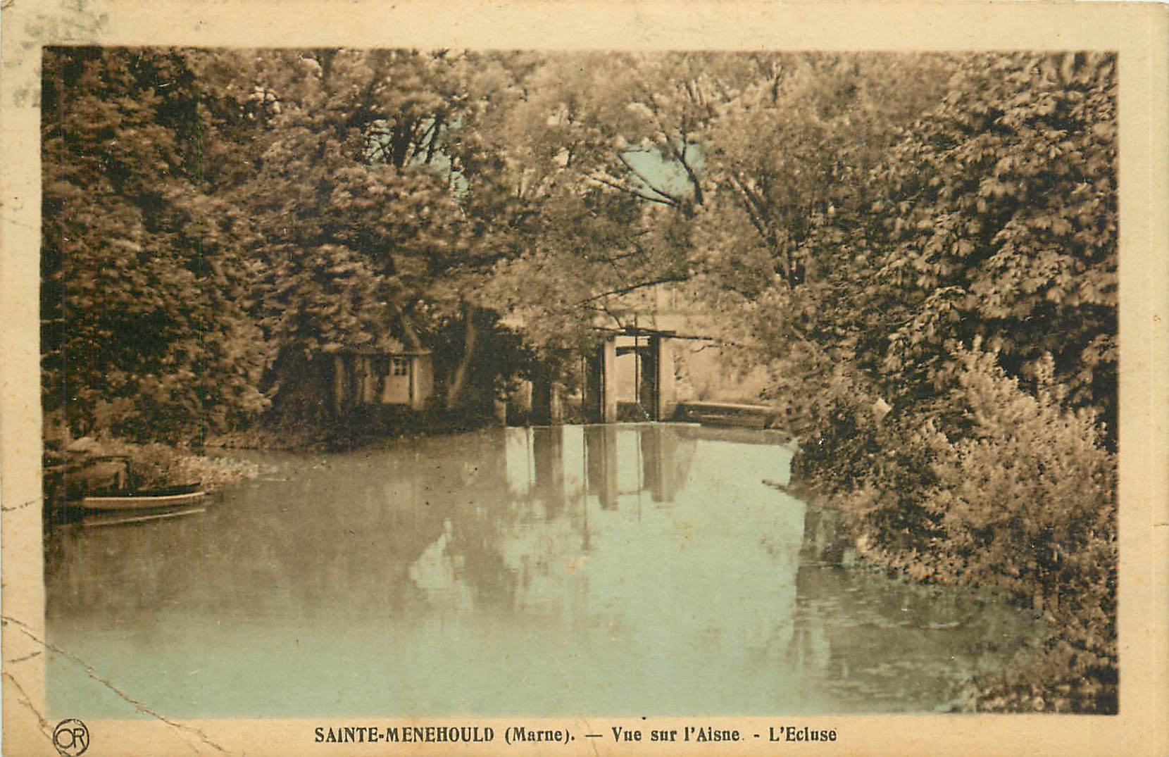 CPA Saint Menehould Marne vue sur l'Aisne l'Ecluse 