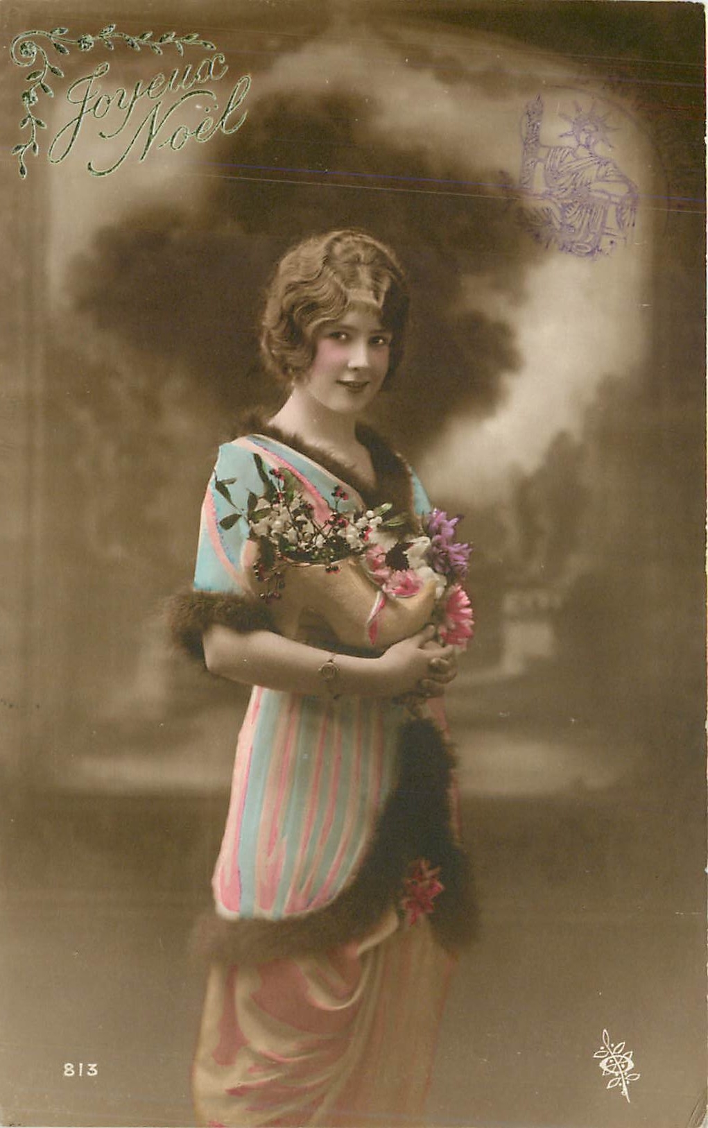 CPA Joyeux Noel Femme