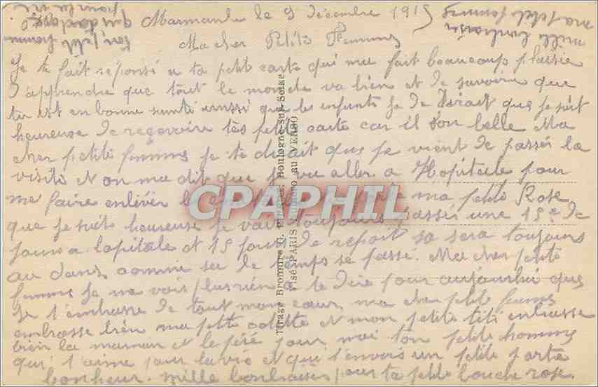 CPA Porte Bonheur Fleurs Fer a cheval — Rückseite