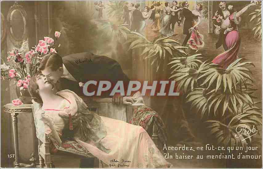 CPA Accordes ne fut ce qu'un jour un baiser au mendiant d'amour Femme