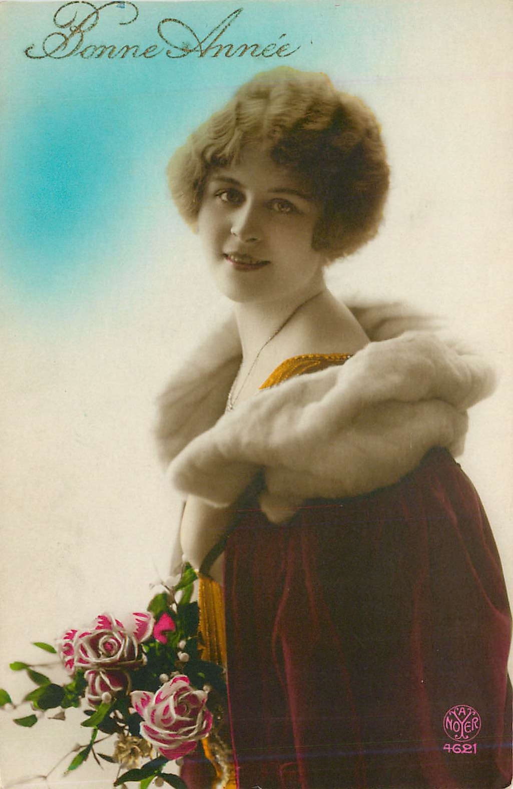 CPA Bonne Annee Femme