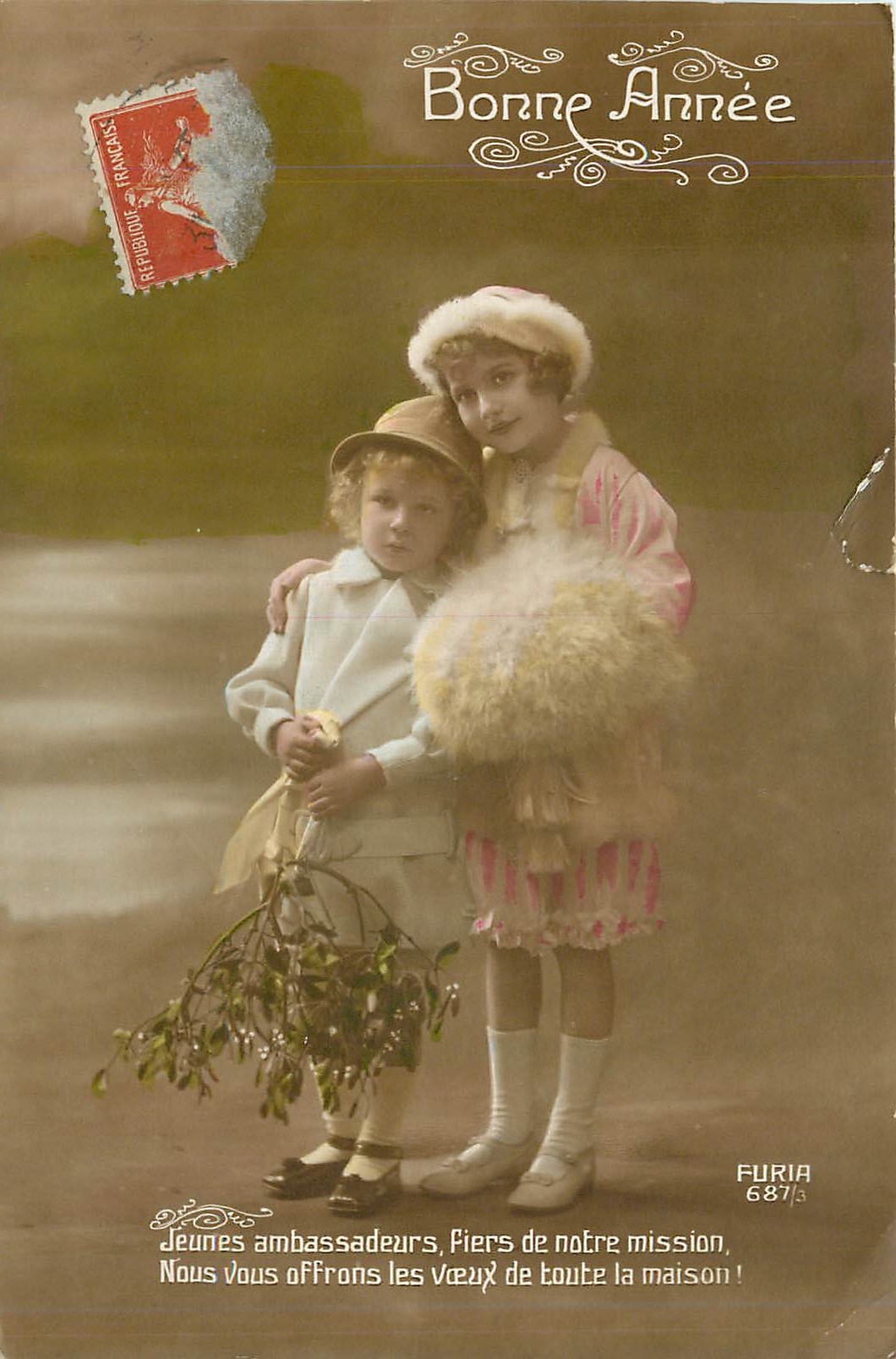 CPA Bonne Annee Enfants