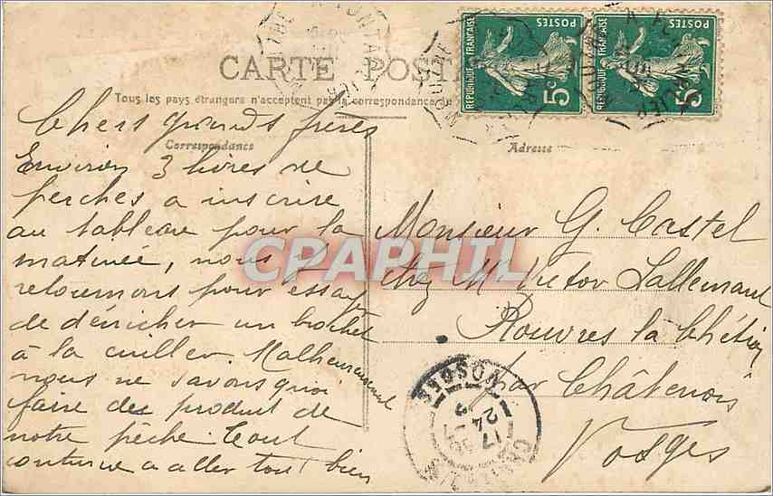 CPA Entree des Bassins du Doubs  — Rückseite