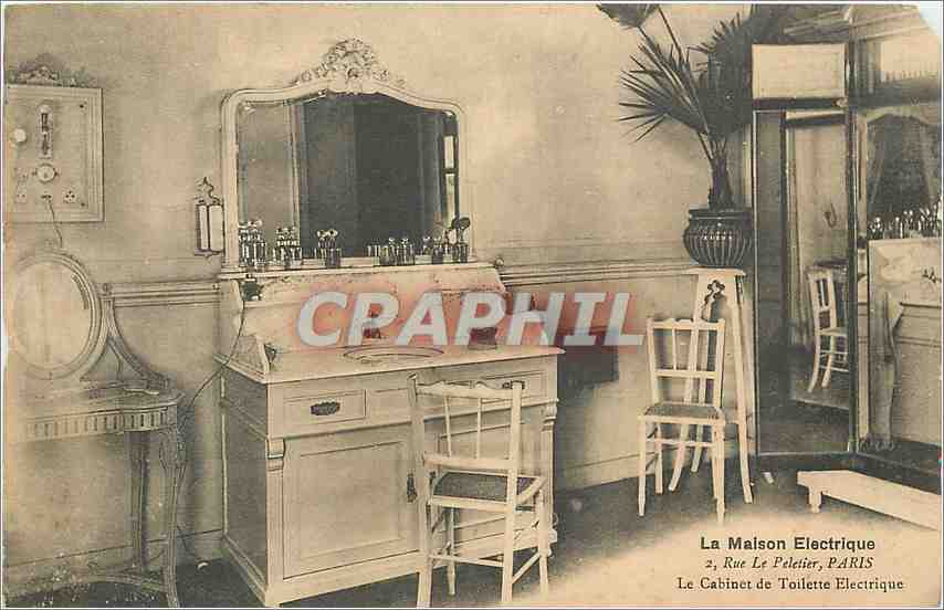 CPA La Maison Electrique rue le peletier Paris la Cabinet de toilette Electrique Boulevard des Itali