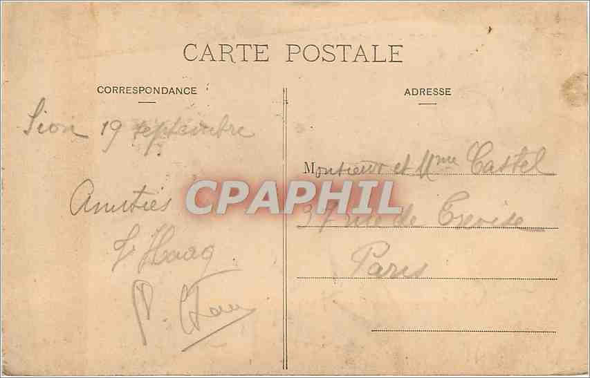 CPA Sion vue prise des Roches du Saut de la Pucelle  — Rückseite