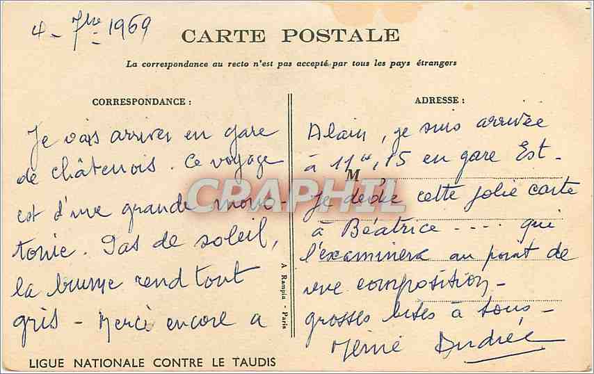 CPA Ligue Nationale contre le Taudis Poulbot — Rückseite