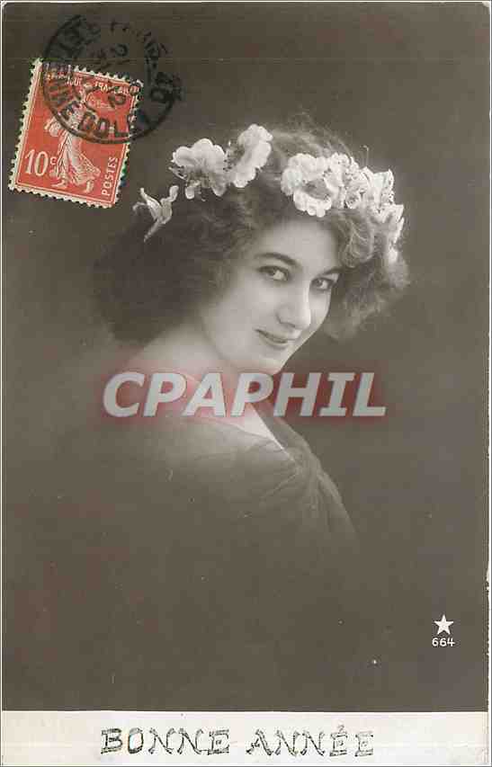 CPA Bonne Annee Femme