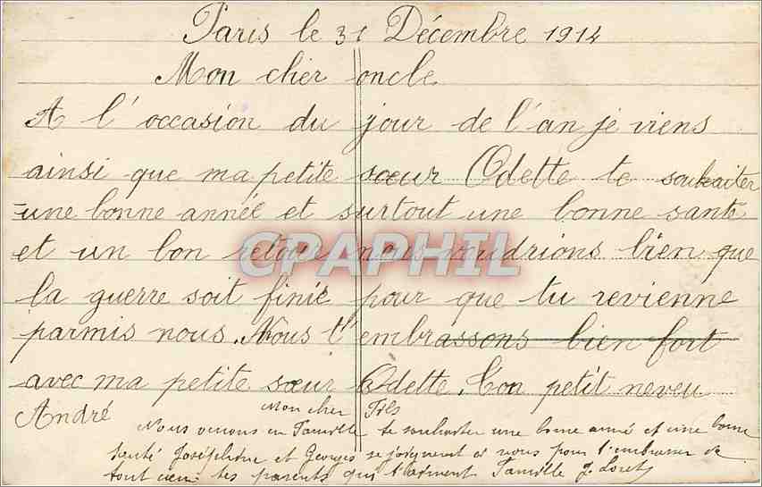 CPA Bonne Annee Enfants — Verso