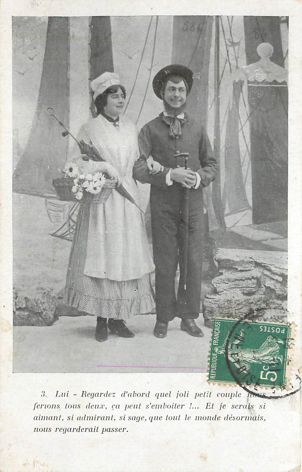 CPA Lui Regardez d'abord quel joli petit couple 