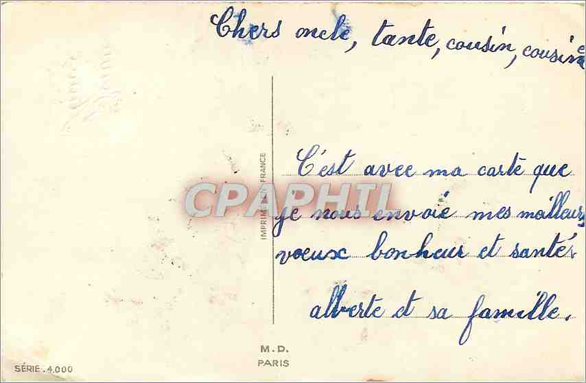 CPA Bonne Annee Fleurs — Rückseite