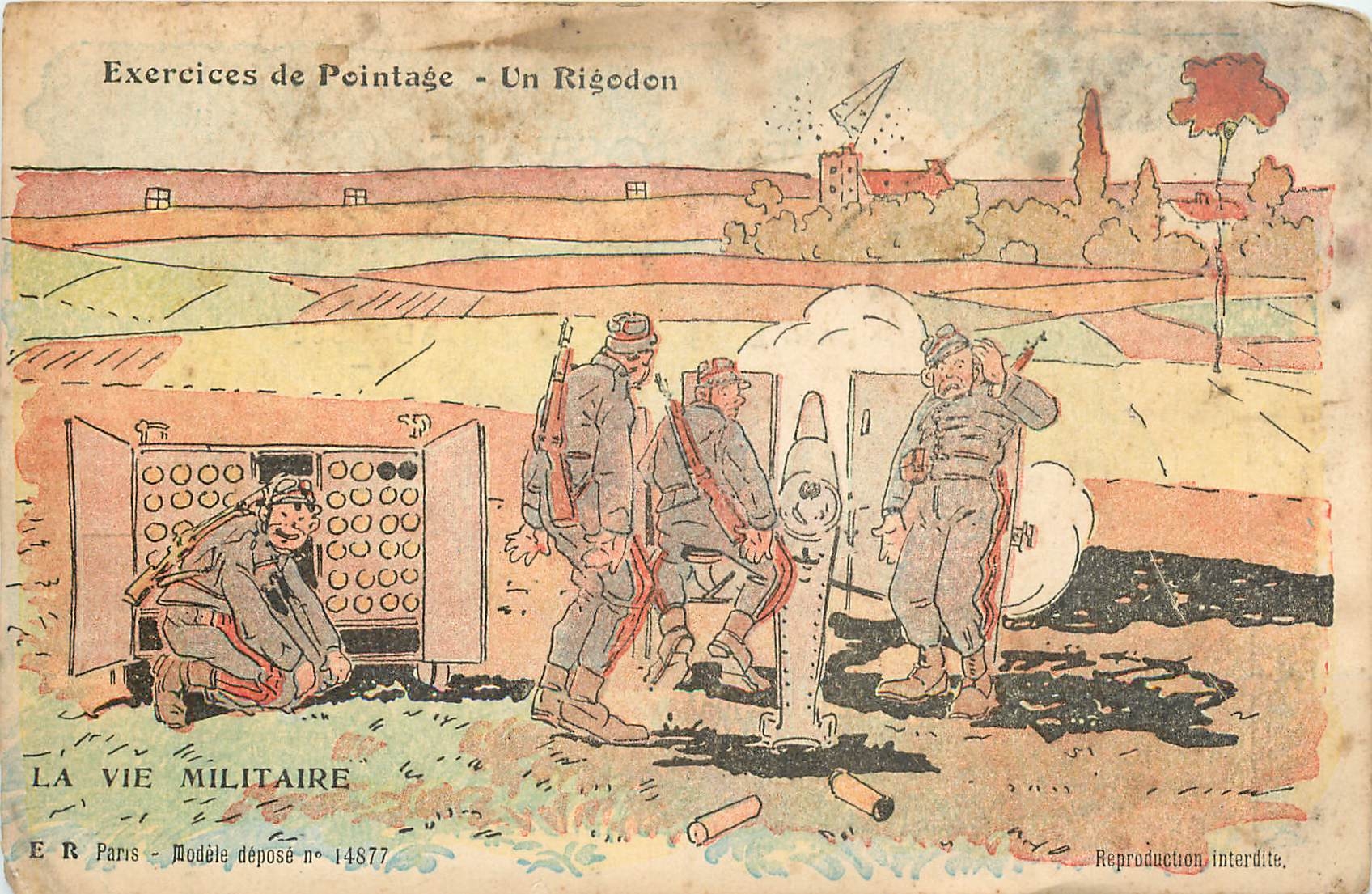 CPA Exercices de Pointage un Rigodon la vie militaire Militaria