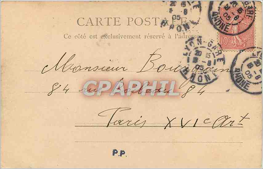 CPA Lyon le Grand Theatre  — Verso