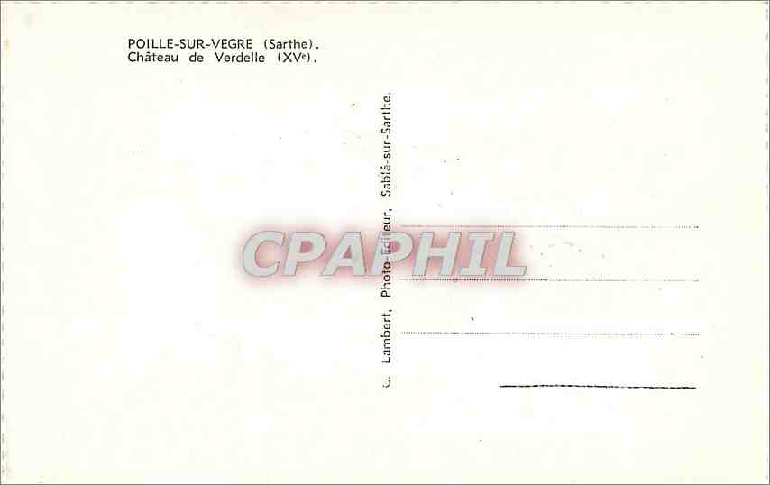 CPM Poille sur Verge Sarthe Chateau de Verdelle XV  — Rückseite