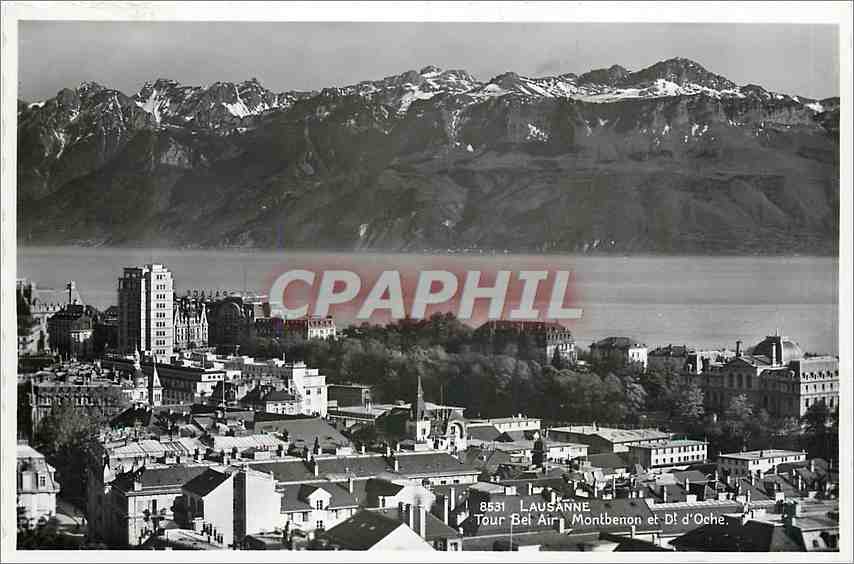 CPA Lausanne tour Bel Air Montbenon et Dent d'oche 