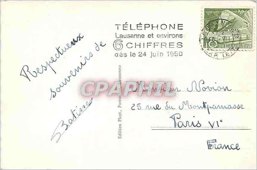 CPA Lausanne tour Bel Air Montbenon et Dent d'oche  — Rückseite