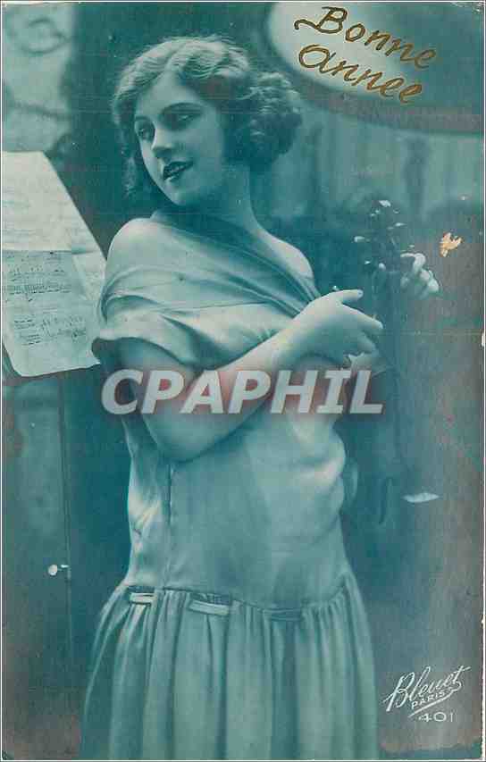 CPA Bonne Annee Femme