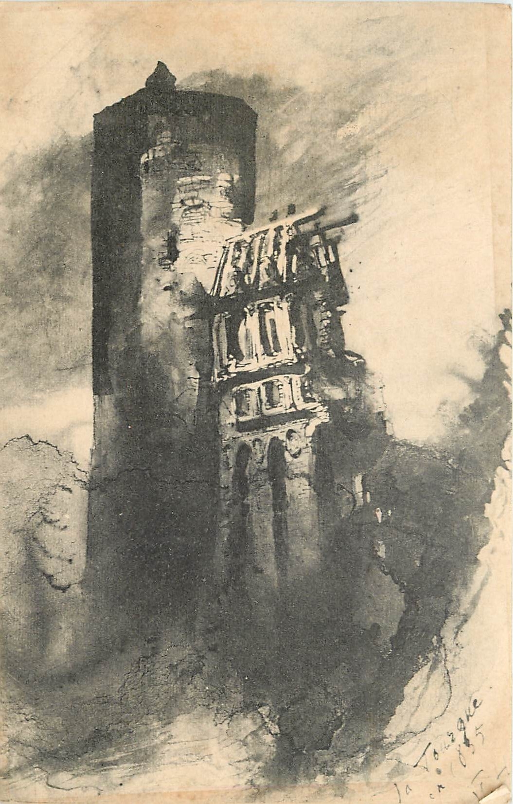 CPA Paris Maison de victor Hugo Musee la Tourgue decrite dans quatre Vingt Treize dessin de Vicor Hu
