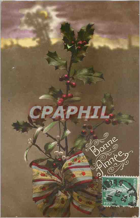 CPA Bonne Annee Fleurs