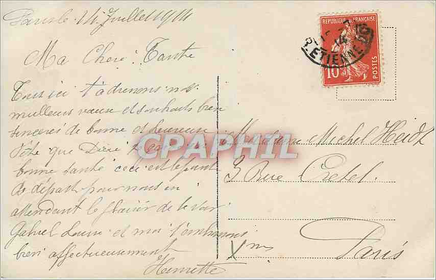 Jeune femme tenant un bouquet — Bonne Fête — CPAPHIL 3178 — Rückseite