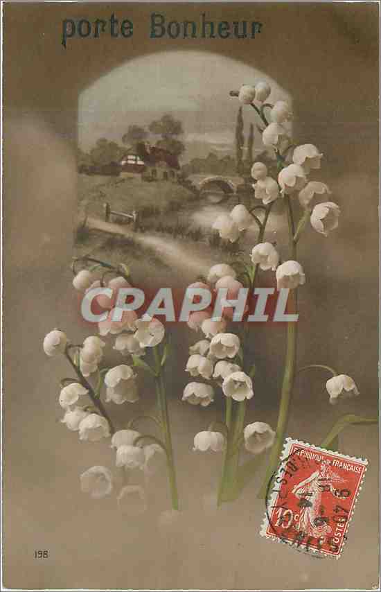 CPA Porte Bonheur Fleurs
