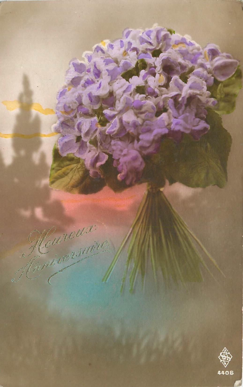 CPA Heureux Anniversaire Fleurs