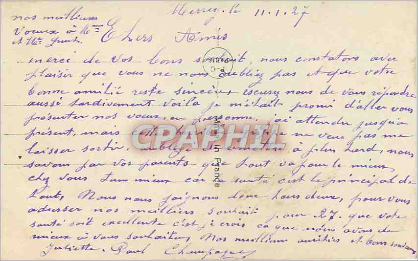 CPA Bonne Annee Femme Enfant — Verso
