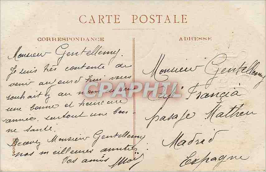 CPA Bonne Annee Femme — Rückseite