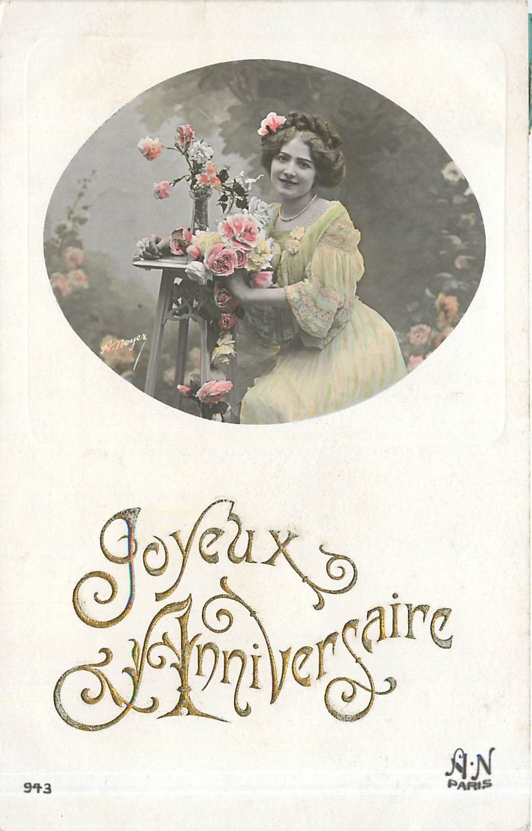 CPA Joyeux Anniversaire Femme
