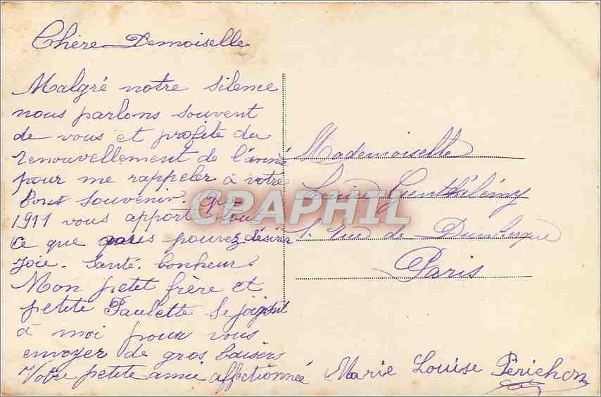 CPA Bonne Annee  — Verso