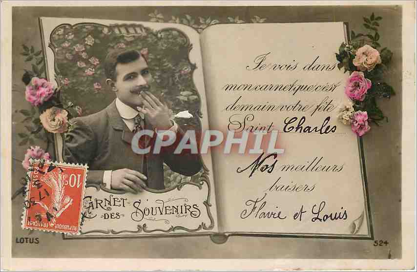 CPA Carnet des Souvenirs Homme Saint Charles