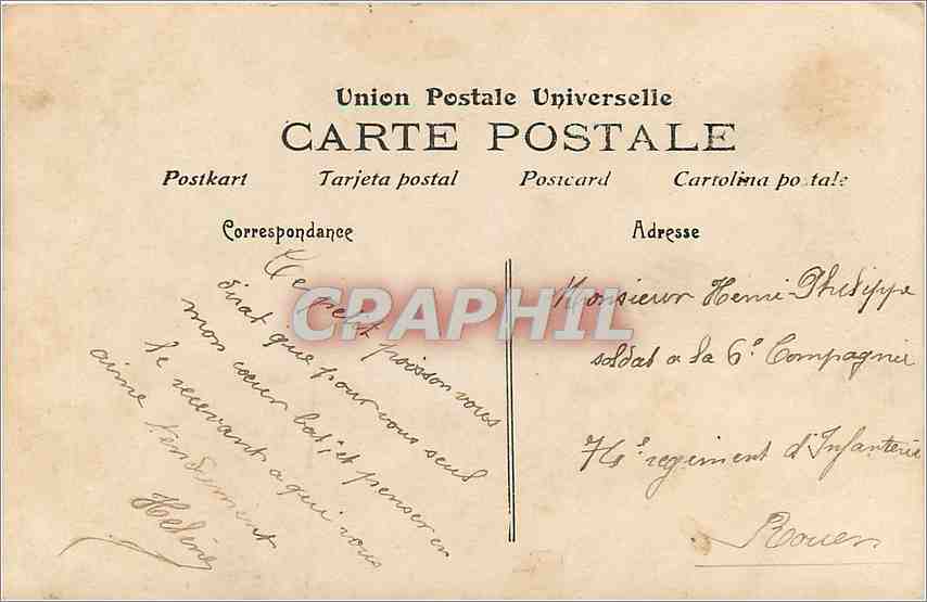Femme en chapeau de paille tenant un panier de poissons — texte imprimé 'Ils diront celle qui vous aime' — éditeur S.F. n° 328 — Verso