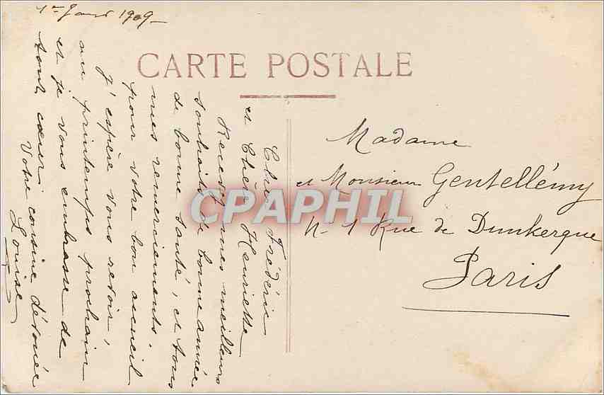 CPA Bonne Annee Femme — Verso