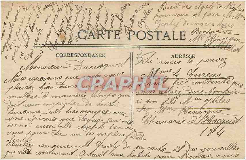 CPA Je vous envoie mes Baisers Enfant Ballon — Rückseite