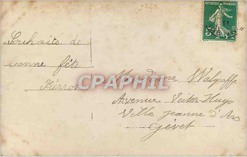 CPA Bonne Fete Enfant Fleurs — Verso